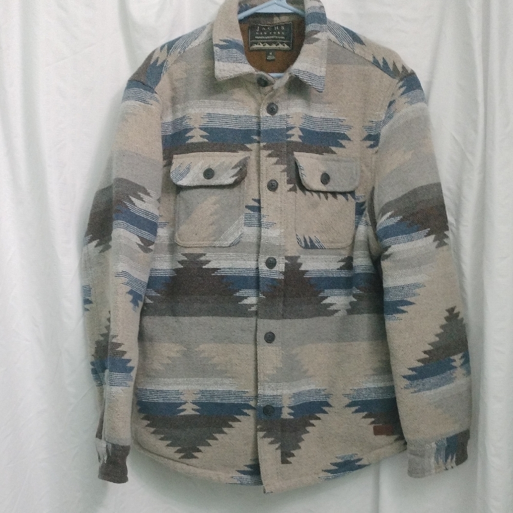 Jachs New York Aztec wool blend Sherpa lined Fleece shirt jacket Medium